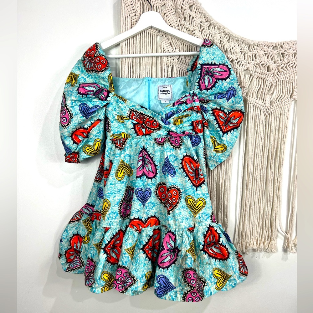Womens Autumn Adeigbo ruffled blouse size 2 multicolored